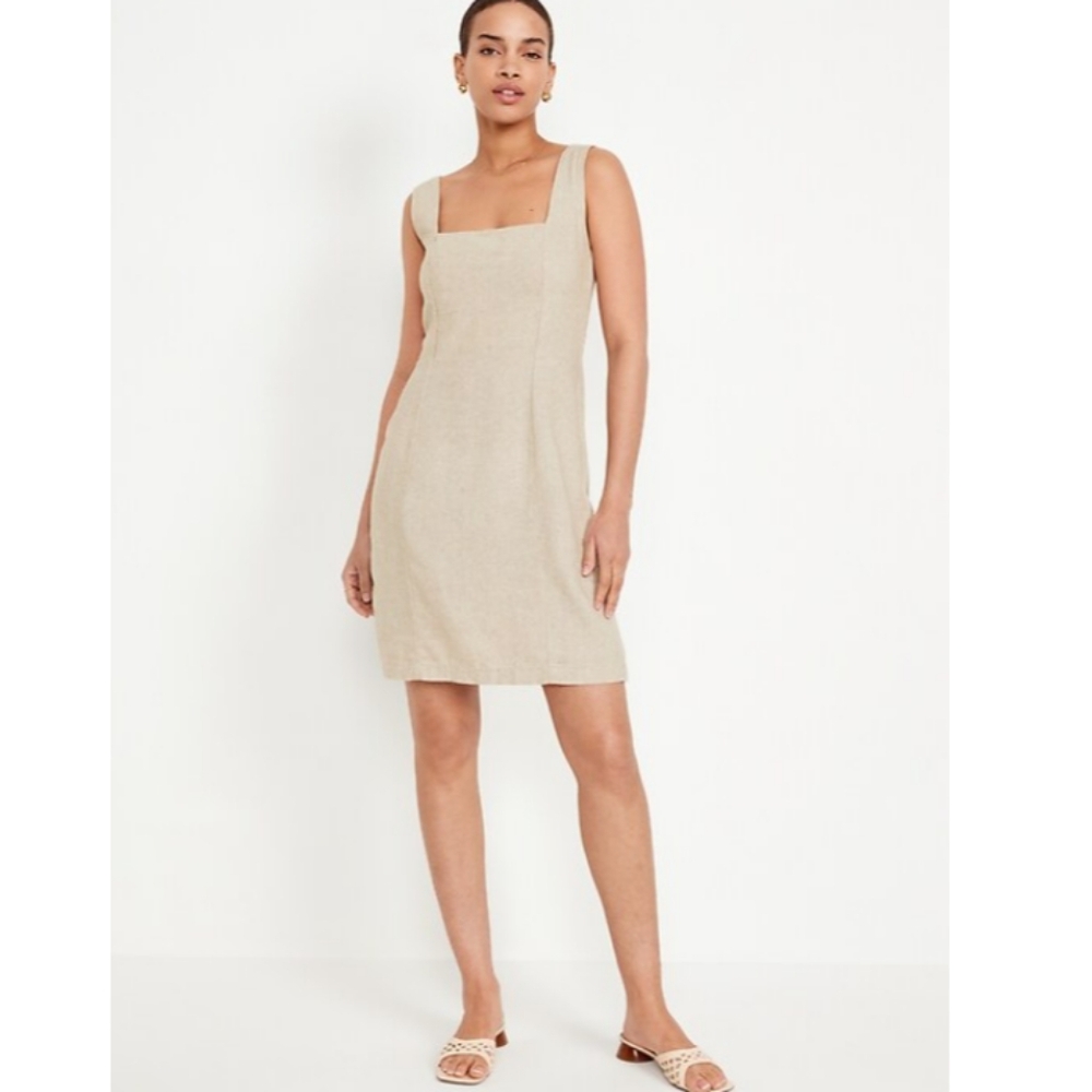 Old Navy Linen Blend Natural Mini Dress